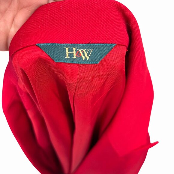 VTG H&W HAWKSLEY & WIGHT DOUBLE-BREASTED WORSTED WOOL BLAZER DCRTVE GOLD BUTTONS - Picture 4 of 5